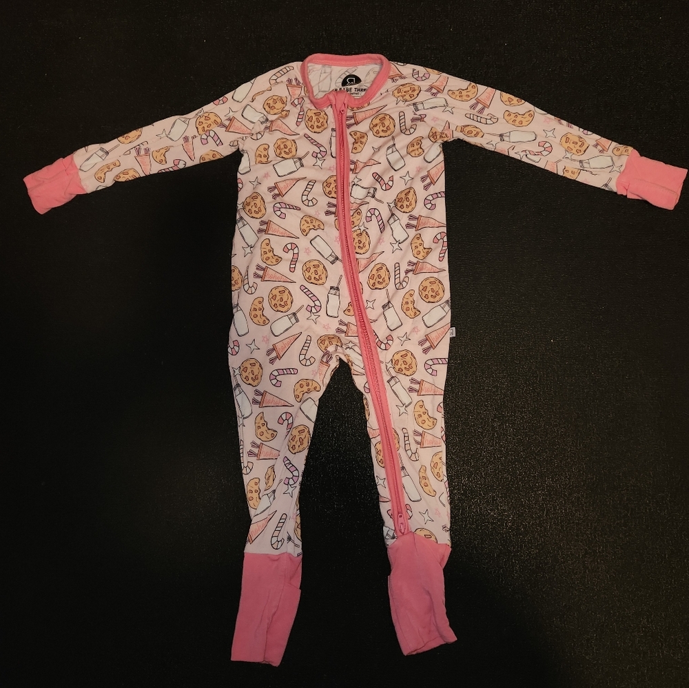 RIVER BABE THREADS Milk and Cookies Bamboo Zippy 6-12mo